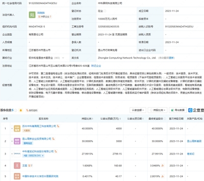 寒武紀等聯(lián)合成立中科算網(wǎng)科技公司，深耕AI軟件開發(fā)與人工智能應用新賽道